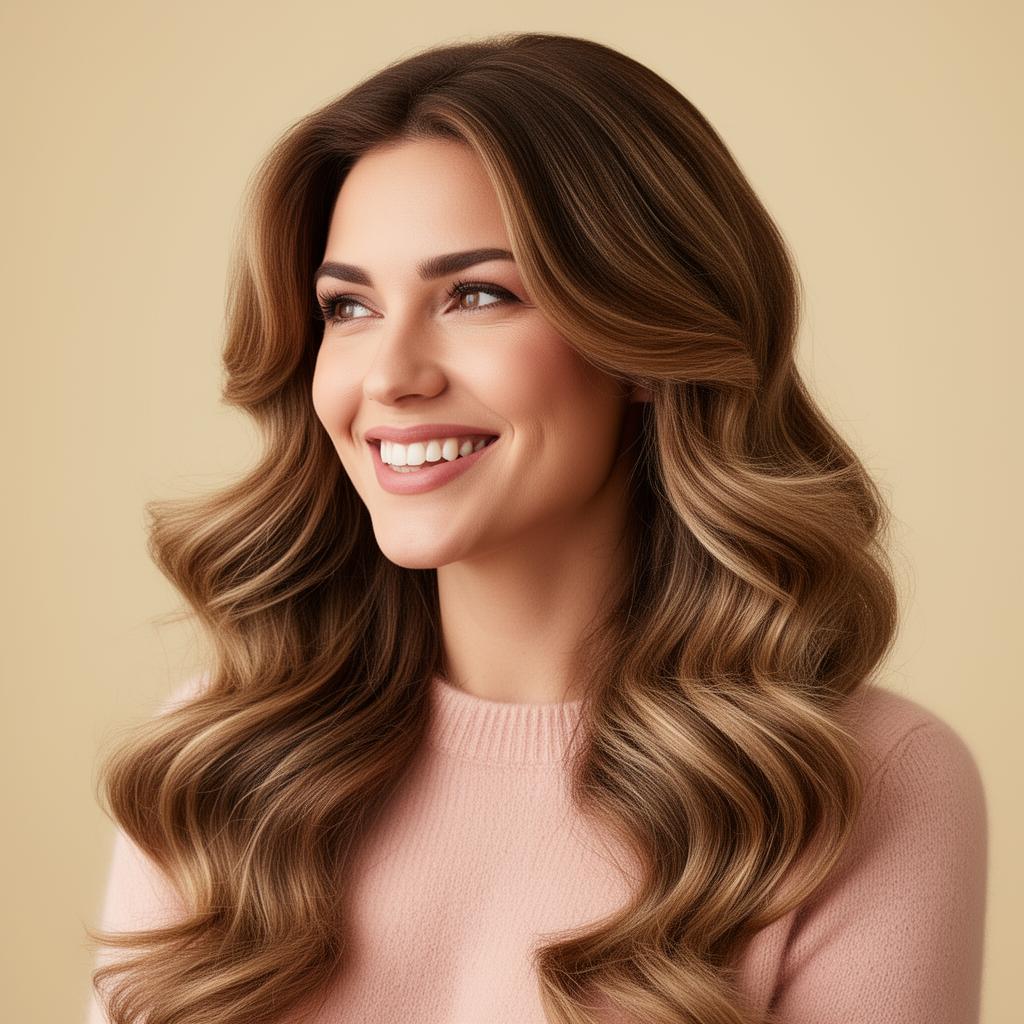 Confident woman with beautifully styled hair